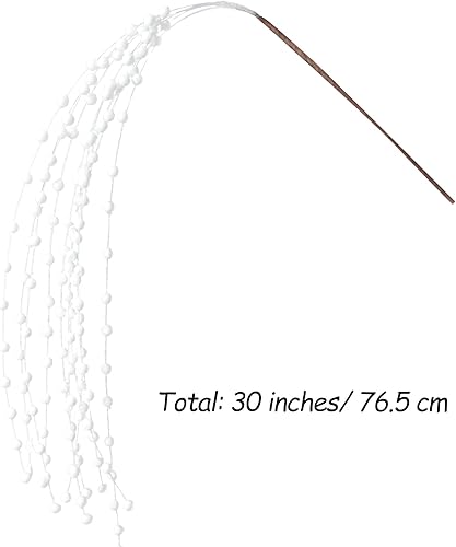 Miniatura 7 de Juego de 6 palos de Navidad con purpurina artificial ramitas decorativas ramas con purpurina púas de bayas para árbol de Navidad coronas guirnaldas