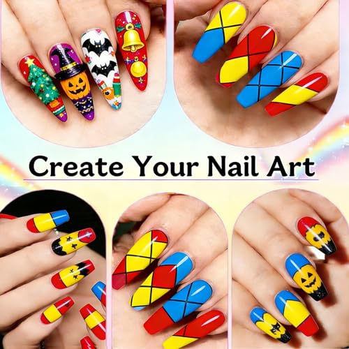 Nail Art Pens Set - 12 Colors Nail Art Markers Nail Polish Set & Acrylic Paint Pens for Drawing, Dotting, and Lining. Your Complete DIY Manicure Kit for Home Salon Nail Designs Christmas Gifts — view 5