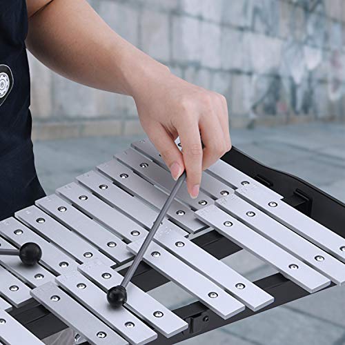 Image of Eastar Professional 32 Note Glockenspiel Xylophone Bell Kit Percussion Kit with 8 Inch Drum Practice Pad, Stand, Glockenspiel Stick, Drum Sticks and Carrying Bag