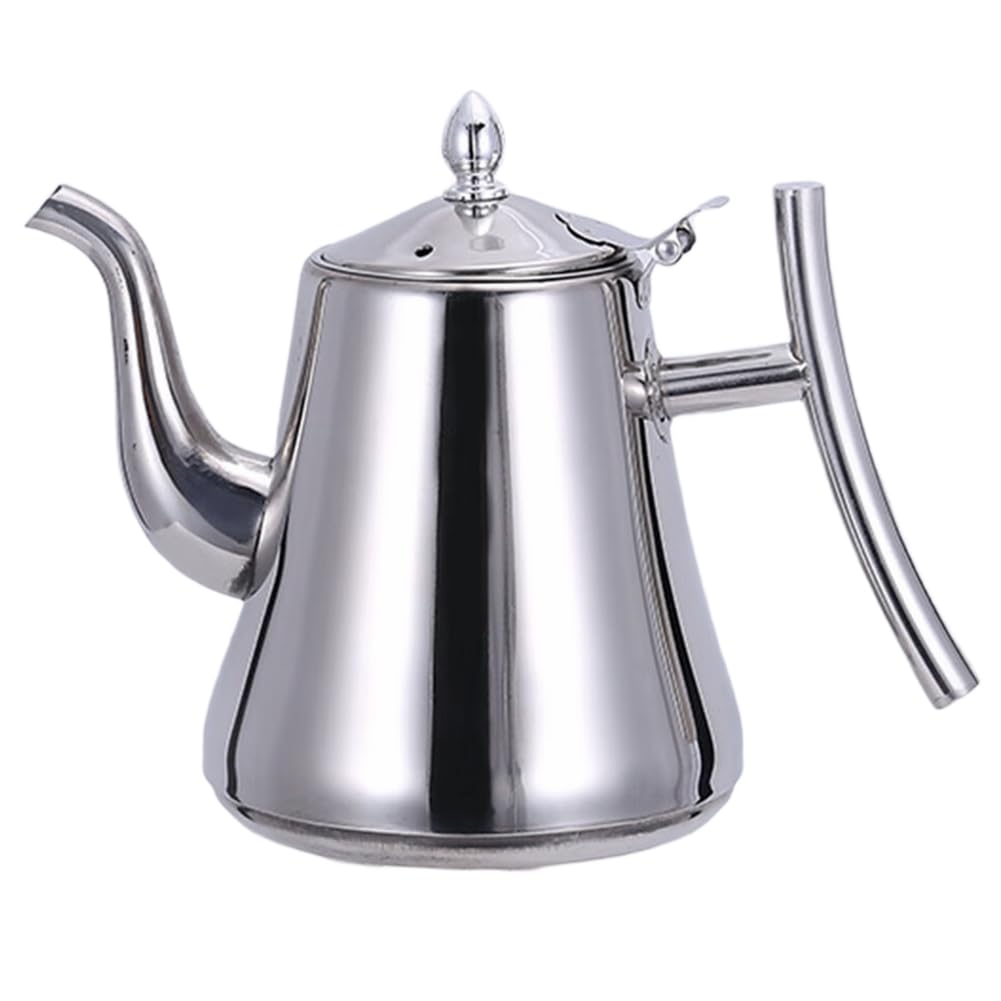 CTRLZS Stainless Steel Water Kettle Tea Pot with Filter Thicker for Hotel Restaurant Induction Cooker Coffee Kettle Silver 1.5L