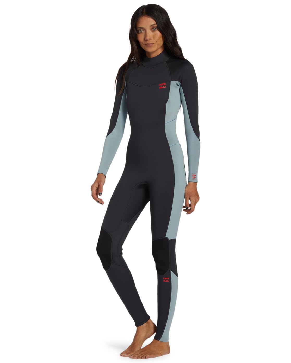BILLABONG Traje de Neopreno para Mujer con Cremallera Trasera de 4/3 mm, Color Negro Lavado