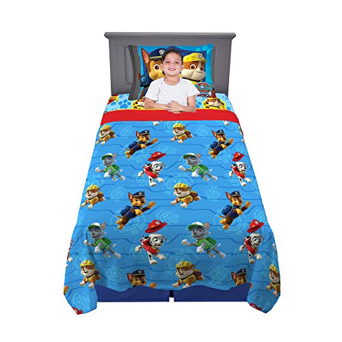 Franco Paw Patrol Kids Bedding Super Soft Microfiber Sheet Set, 3 Piece Twin Size, Blue/Red Design