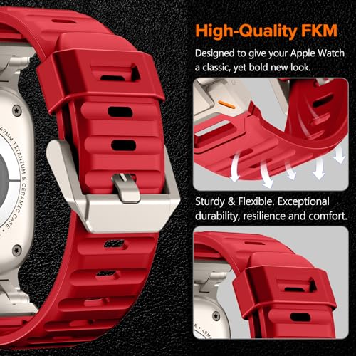 Image of KADES Rugged TPU Sport Band for Apple Watch Ultra 3 /2 /1 49mm, Metal Connectors for Apple Watch Series 11 /10 /SE3 46mm Series 9 /8 /SE2 /7 /6 /SE /5 /4 /3 /2 /1 45mm /44mm /42mm