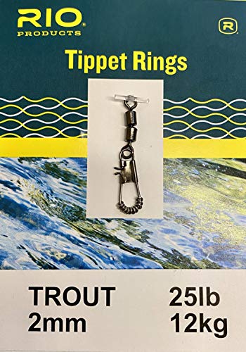 RIO Fly Fishing Trout Tippet Ring Single Pack, Size Small Tackle, Steel