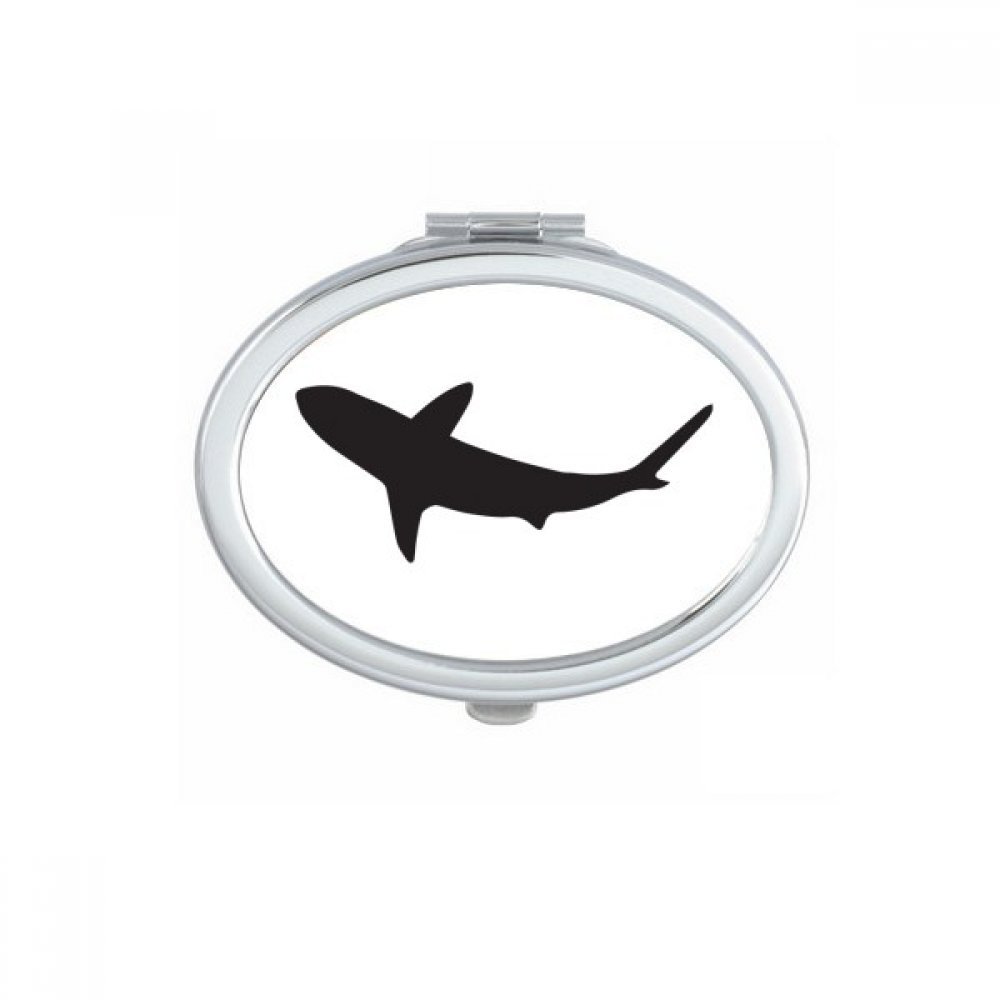Miroir de poche requin noir compact pour ajuster son maquillage facilement en journée