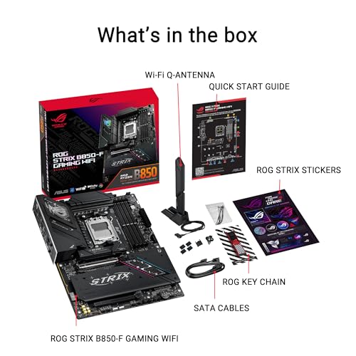 ROG Strix B850-F Gaming WiFi AMD AM5 B850-F ATX Scheda madre 16+2+2 Power Stages, PC AI, DDR5 AEMP, WiFi 7, 4X M.2, PCIe® 5.0, supporto totale di 19 USB, 20Gbps Type-C®, AI Networking II, Aura - Scheda madre - Immagine 5