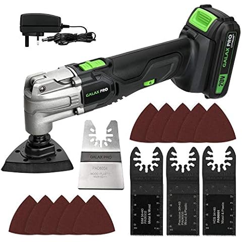 GALAX PRO Oscillating Tools, 6 Variable Speed Oscillating Multifunction Tool, 5000-18000 OPM with 1.3Ah Li-ion Battery and Charger, 14 Accessories for Removal, Scraping, Cutting and Polishing Cover