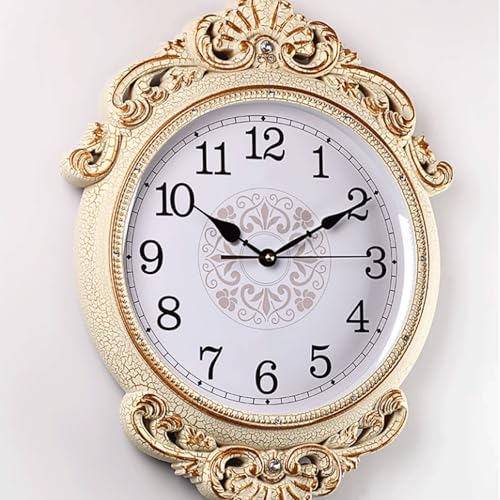 Horloge murale silencieuse rétro dorée pour éviter le tic-tac - 4