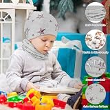 Aolso Dziecięca czapka beanie i szal kominowy, zestaw czapek typu loop, z bawełnianymi szalikami, zimowy szal dla chłopców i dziewczynek, szalik dziecięcy (szary)