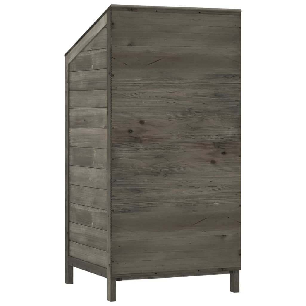 Caseta para herramientas de cortacésped y bicicleta, 55 x 52 x 112 cm, de madera maciza de abeto, con soporte de pared, para organizar y almacenar el jardín