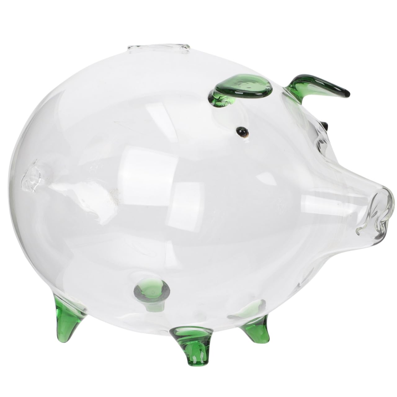 Tirelire cochon transparente pour adultes, solution de rangement en verre et déco contre le désordre