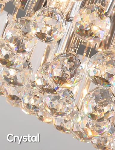 Plafond en cristal et lustre LED installation simple pour séjour - 7