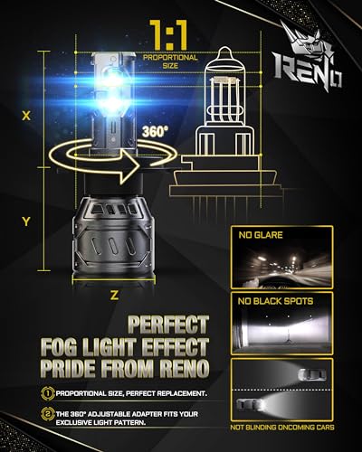 image for RENO H4 Fog Light Bulbs, 9003 H4 Bulbs H4 9003 HB2 Car Fog Lights Cool