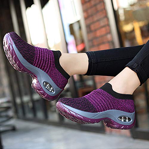 Image of Slow Man Women's Walking Shoes Sock Sneakers - Mesh Slip On Air Cushion Lady Girls Modern Jazz Dance Easy Shoes Platform Loafers