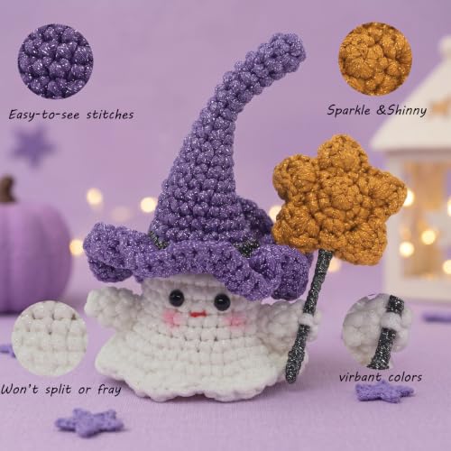 Image of 2 Pack Sparkle Beginner Crochet Yarn for Crocheting Knitting Multicolor Easy Crochet Yarn for Beginners(Dark Purple)