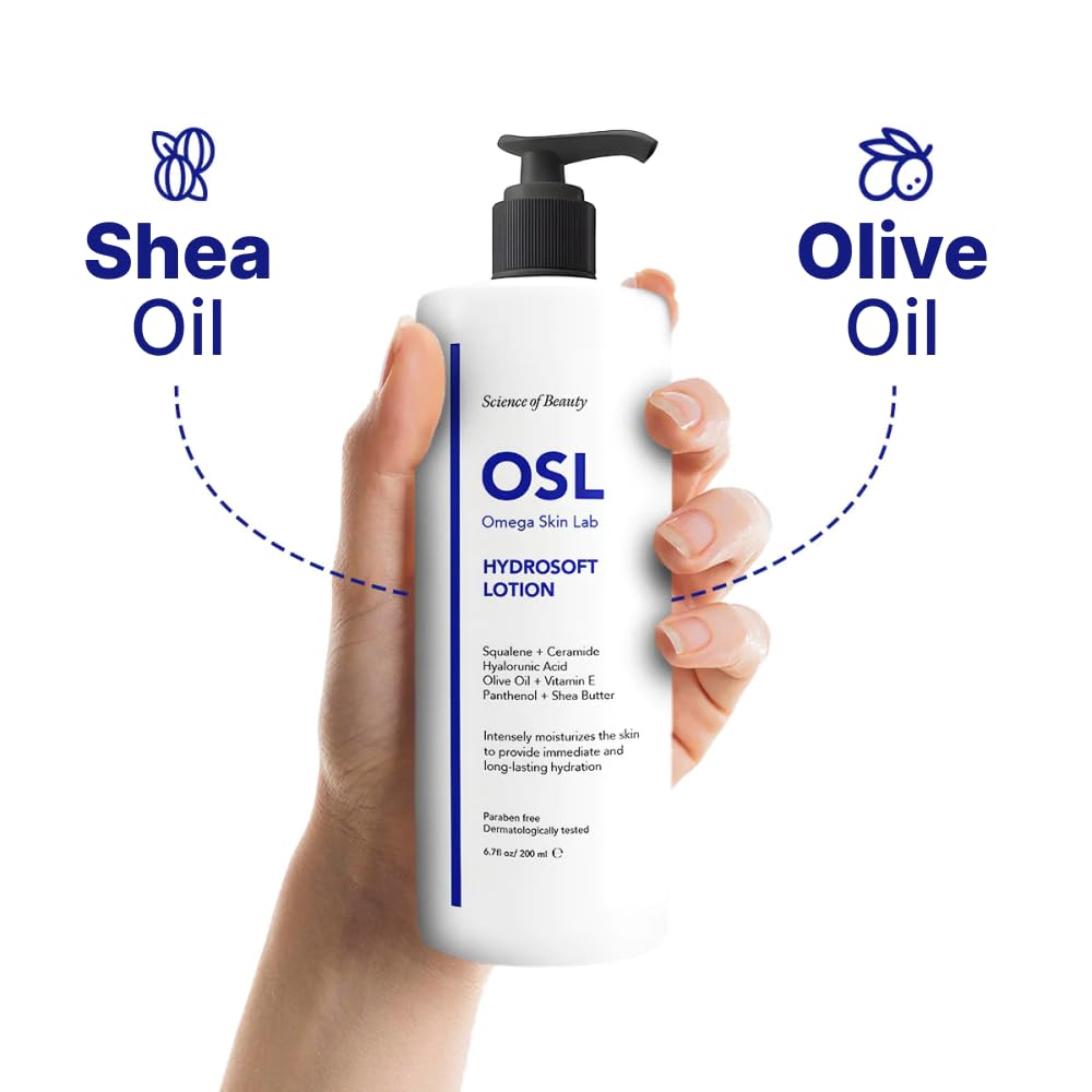 OSL Hydrosoft Lotion 200ML Nourishing Face Moisturiser, Body Lotion and Face Lotion Enriched with Shea Butter, Vitamin-E - Image 3