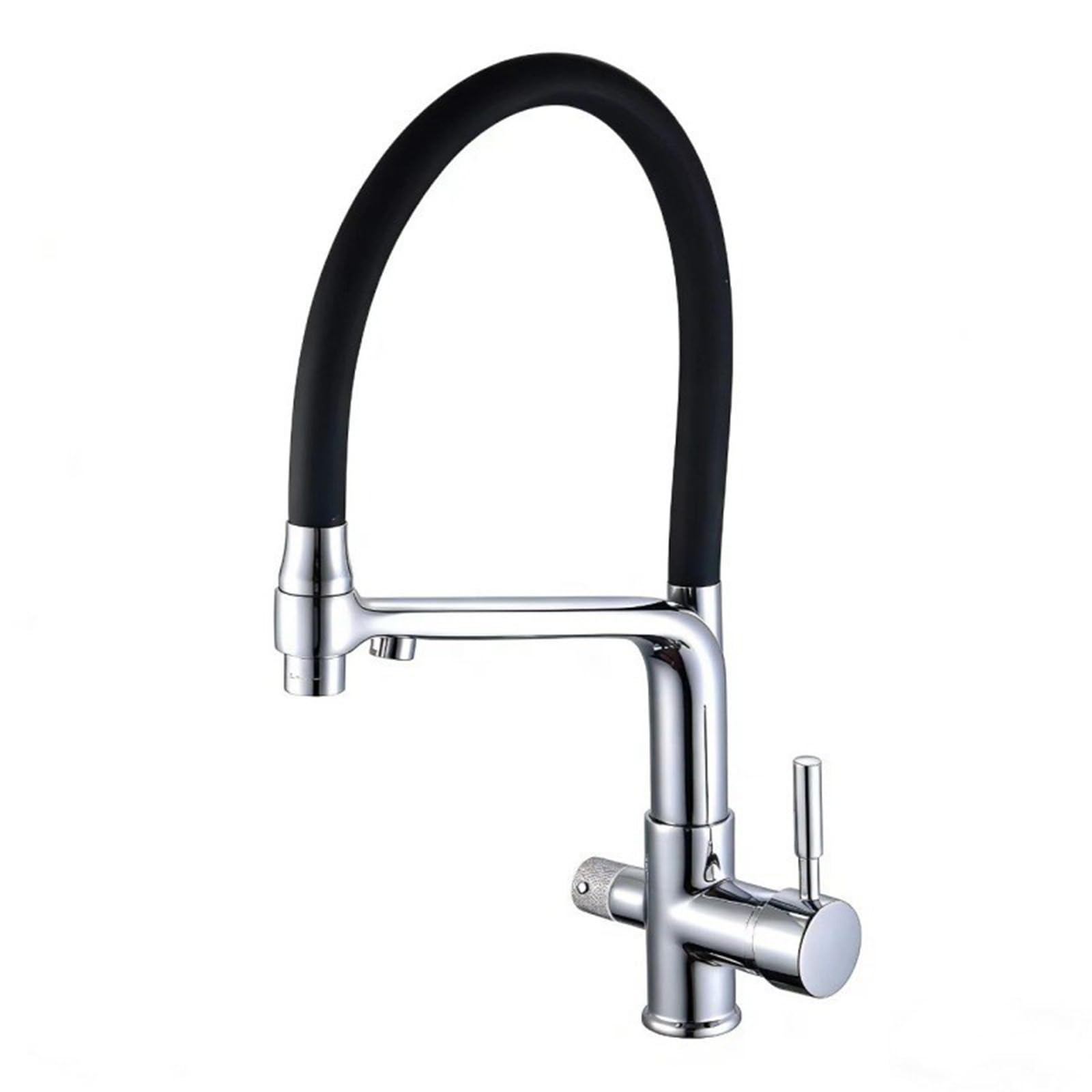ZYCHSJXA 3 Way Kitchen Tap Pull Out Swivel Hot and Cold Water Pure Taps Flexible Brass-Chrome Plated