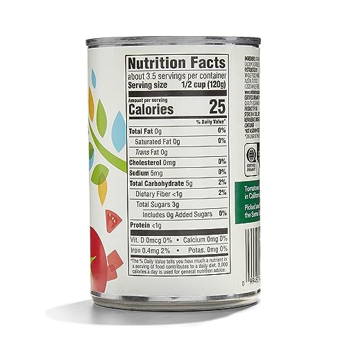 365 by Whole Foods Market, Organic Diced Tomatoes No Salt Added, 14.5 Ounce