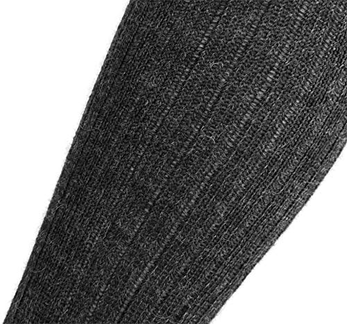 normani 3 Paar Kniestrümpfe aus 100% reiner Schafwolle, thermisch dämmende Schafwollsocken mit verstärkte Sohle Dunkelgrau 43-46