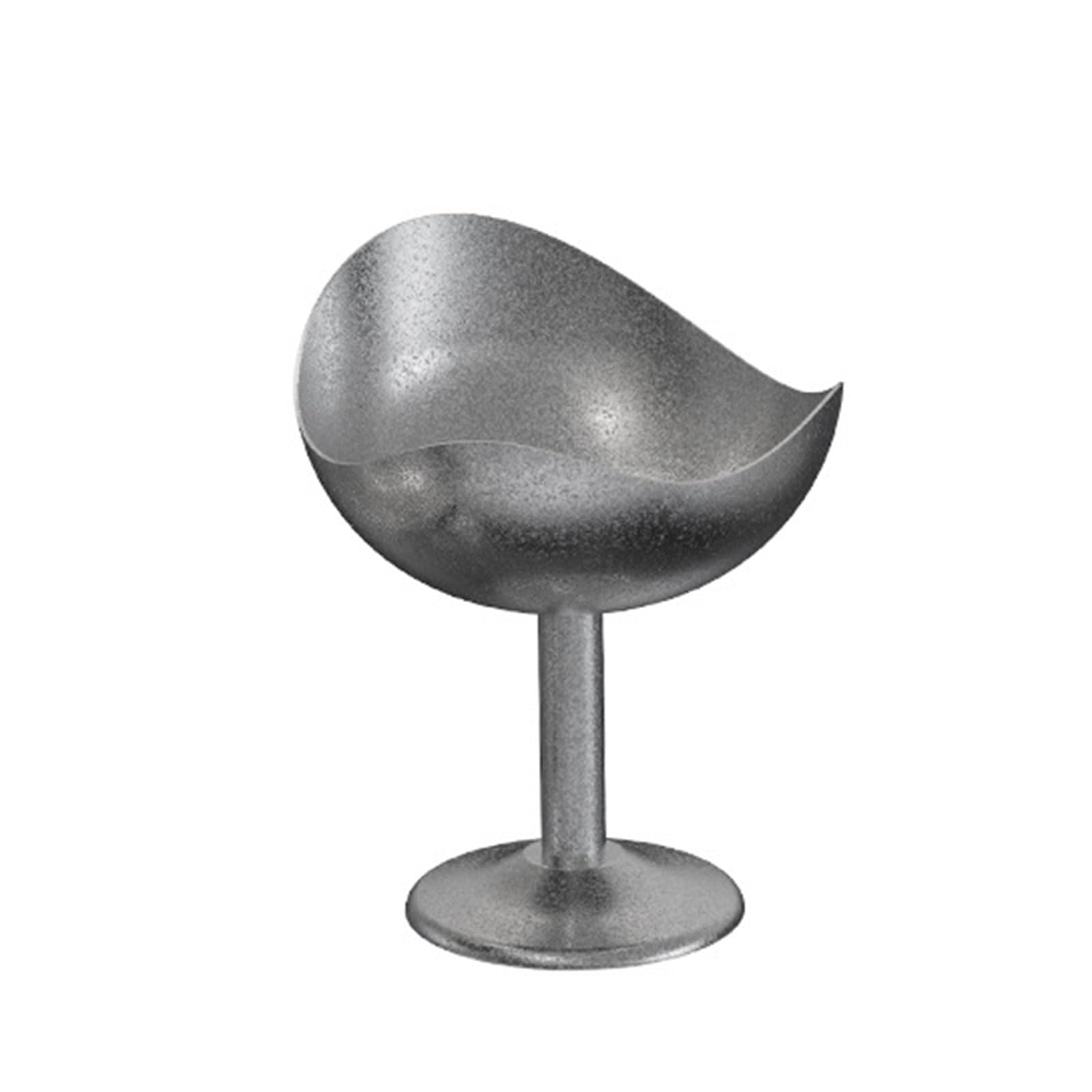 CAZSTYK Modern Stainless Steel Ice Cream Cup with Distressed Finish High Footed Dessert Goblet Bowl for Kitchen or Entertaining Stainless Steel Mousses Cup