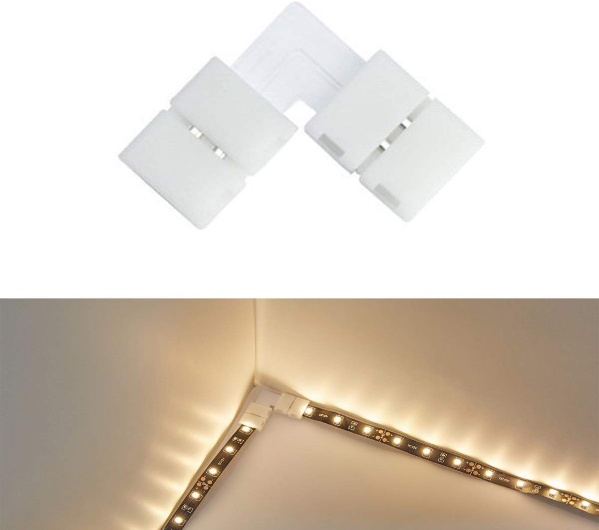 3528 LED-Streifen Anschlusskit | 2-polig, 8 Mm Breite | Mit 10 Pigtails, 10 L-Steckern, 10 M Kabel & 20 Clips