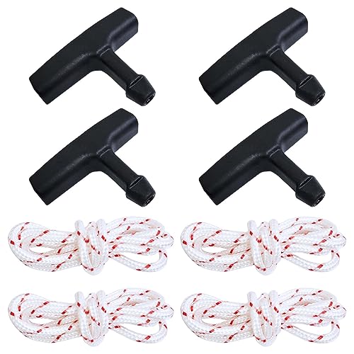 Auto-plaza Set of 4 Recoil Starter Handle Rope. 0.18inch Dia / 40inch Length Pull Cords Recoil Starter Grip Compatible with STIHL TS400 TS410 TS420 Etc