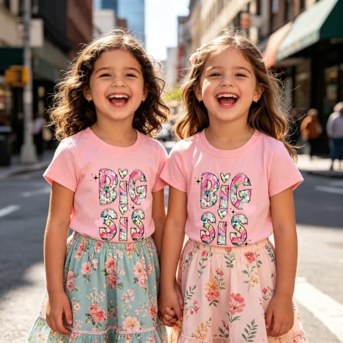 Image of Big Sister Shirt for Toddler Baby Girl Outfits Big Sis Announcement T-Shirt Gifts