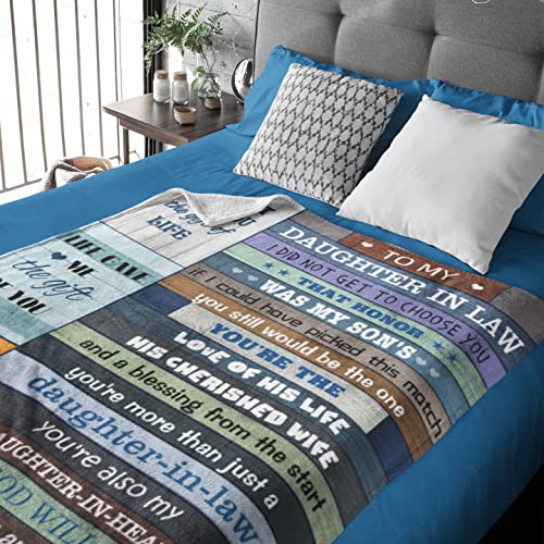 Daughter In Law Gifts From Mother In Law Throw Blanket 60”X50”, Birthday Gifts For Daughter In Law, To My Daughter In Law Gift Ideas For Mothers Day Christmas Wedding, Future Daughter In Law Gifts #TOP4