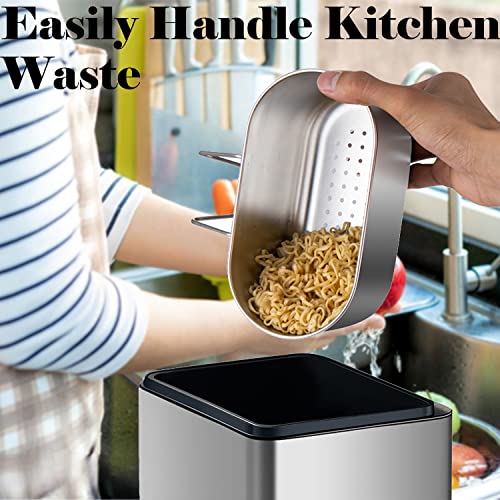 Dupiulk Stainless Steel Sink Drain Strainer Basket, Multifunction Hanging Sink Strainer Colander Drain Basket, Kitchen Sink Food Waste Filter And Vegetables Fruits Clean thumb #2