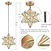 DAYCENT Brass Moravian Star Light in Seeded Glass Pendant Lights Fixture, 11-in