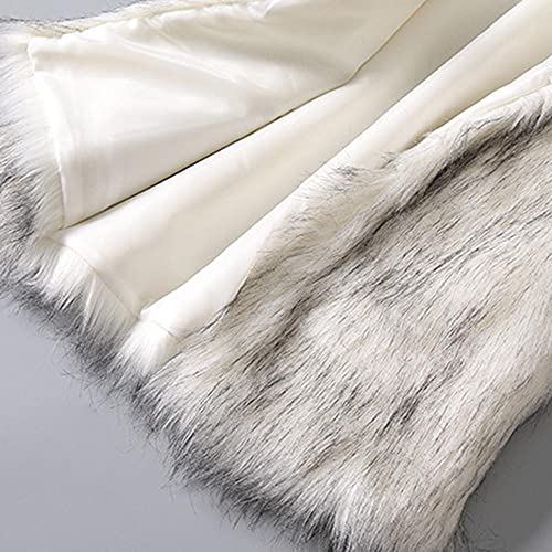 Seaopen Women's Faux Fur Vest 2022 Stand Collar Jacket Thick Sherpa Lined Coat Elegant Warm Outerwear Ladies Basic Vest White #TOP3