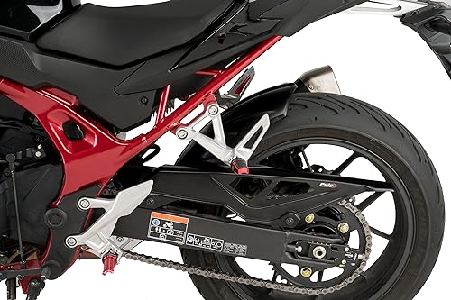 Garde-boue arrière Puig 21532J en ABS noir mat avec protège-chaîne