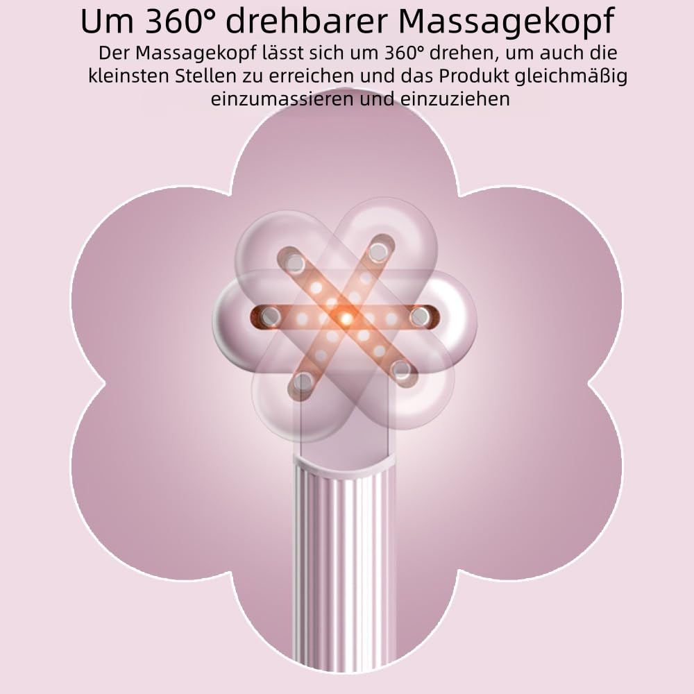 nuvaskin Therapiestab für Gesicht und Hals, Schönheitsgerät mit Massage, Anti - Aging & Hautstraffung, Kabellos & Ergonomisch