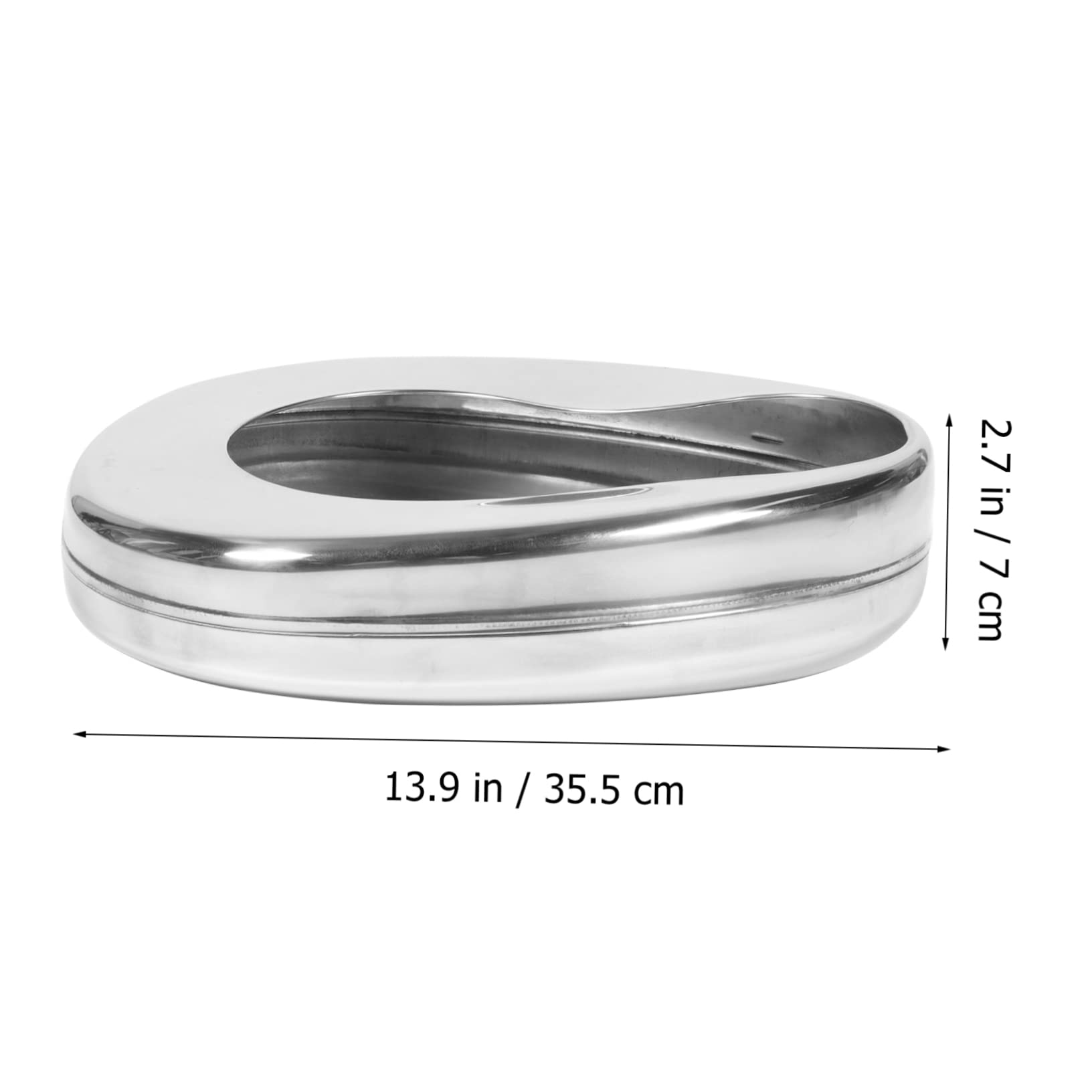 Padella Sanitaria in Acciaio Inox per Pazienti Allettati, Argento | Design Liscio Antiversamento, Facile Pulizia, Forma Sagomata Confortevole, Uso Domestico, per Donne in Gravidanza