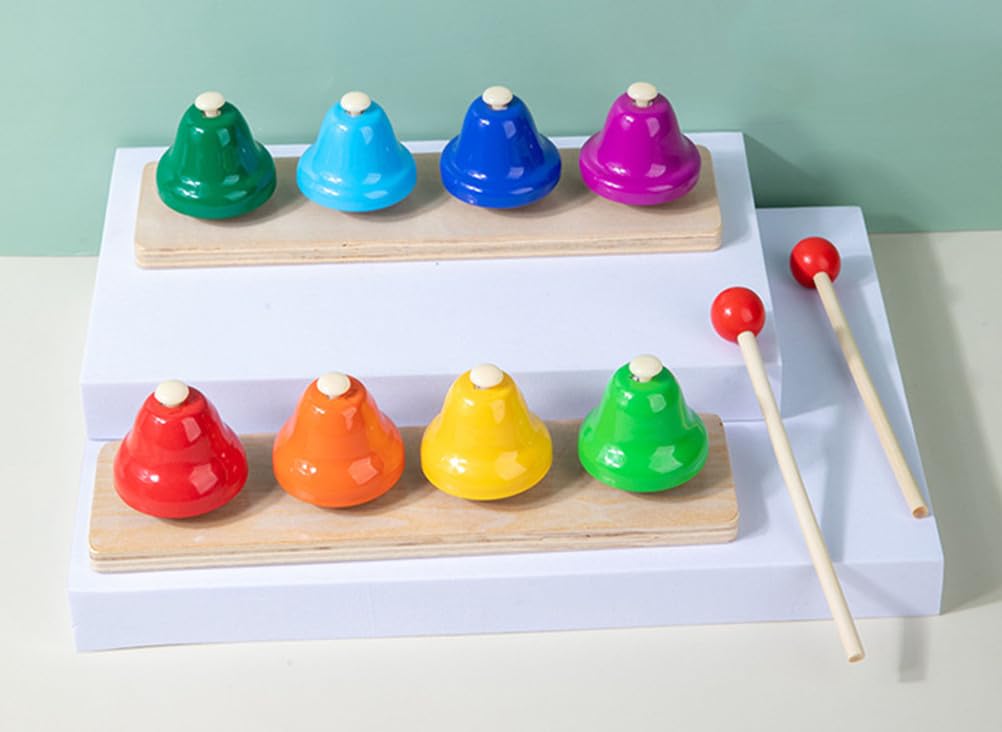 Montessori 8-nutowy zestaw tęczowych dzwonków do rąk, orff instrument perkusyjny dla dzieci