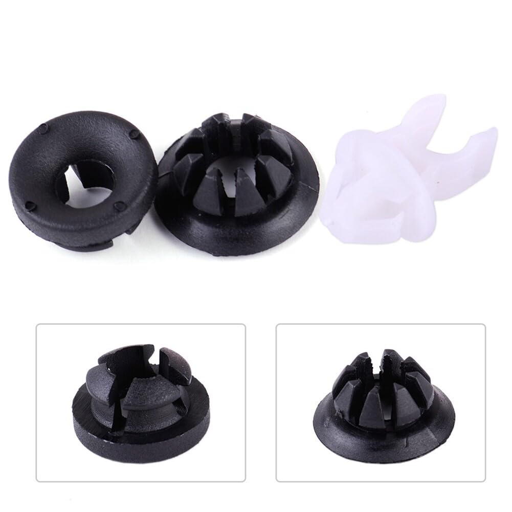 30 Clip Per Asta Del Cofano Auto – Ricambio Per 91503-SS0-003 – PP – 3 Stili (Bianco E Nero) – Fissaggio Occhiello Per Cofano
