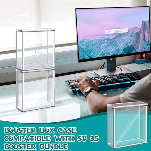 Image of Cinnvoice Acrylic Magnetic Case Booster Box Protective Case Stackable 4mm Thick Magnetic Closure Gifts for Collectors, Cards Not Included(1 Pcs,Booster Bundle (Flat))