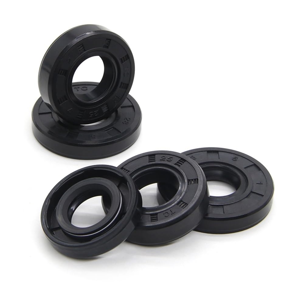5pcs NBR Oil Seal TC Double Lip Seals with Spring TC 12mm Nitrile Double Lip Oil Seals, Nitrile Rubber Shaft Double Lip Gasket(12x24x7mm)