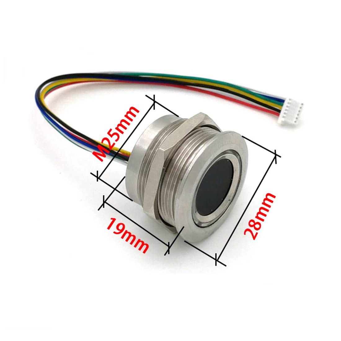R503 Circolare Rotondo RGB Indicatore LED Controllo DC3.3V MX1.0-6Pin Capacitivo Modulo Impronte Digitali Sensore Scanner, 19Mm