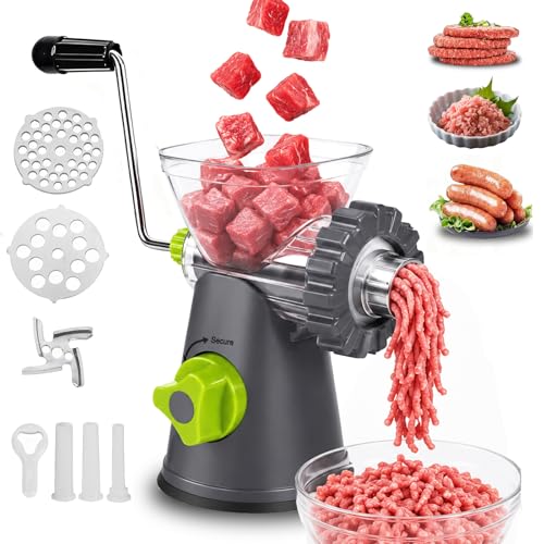 Manual Meat Grinder with Heavy Duty Powerful Suction Base Sausage Maker
