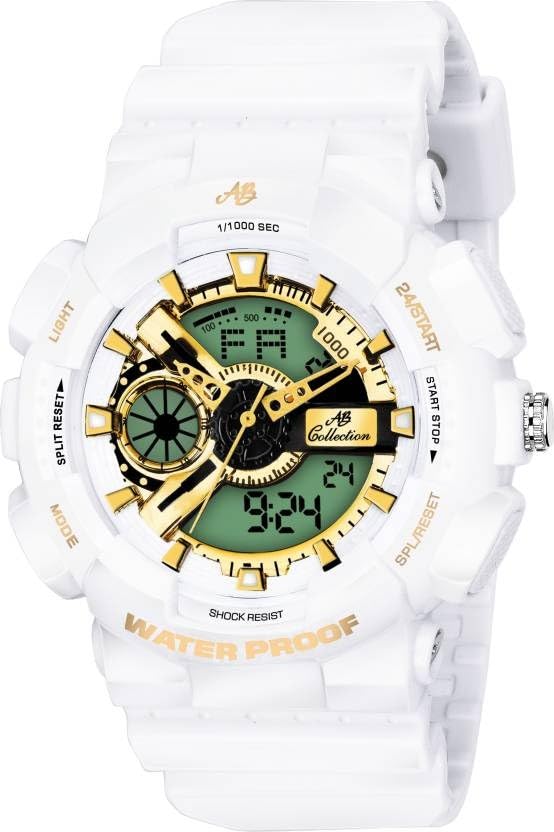 AB Collection A Digital Watch Shockproof 1132 Scratch & Shock Resistant Multifunctional Analog-Digital Watch - for Men Golden Dial (B0CC8TZFCG) Amazon Price History, Amazon Price Tracker