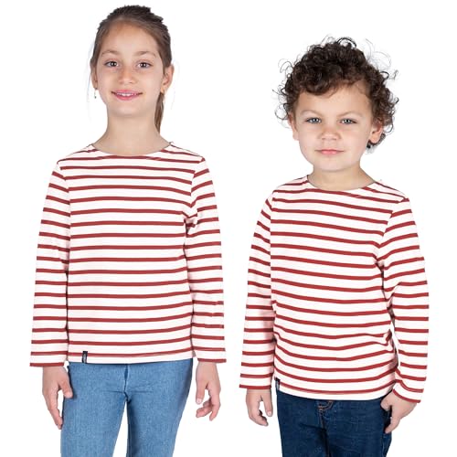 Breizh Ocean - Marinière Coton Bio - de 1 à 14 Ans - Création Française GUER Enfant - Tee Shirt Enfant Garcon ou Fille Manches Longues - Vetement Bebe...