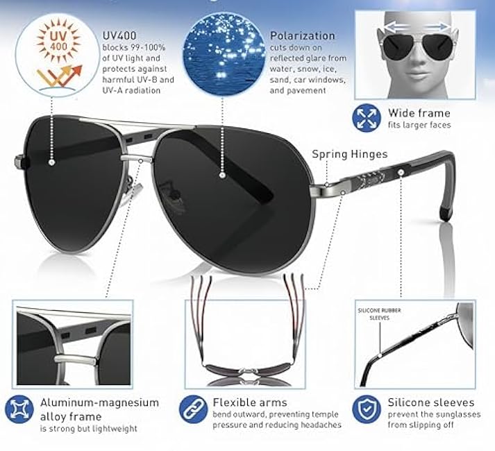 Adjustable Tint Sunglasses, 1-9 Gears Steampunk Retro Metal Round Polarized Glasses with ND Filter Lenses