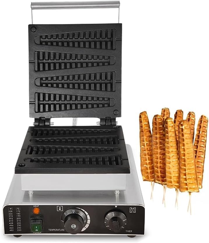 Piastra per Waffle Professionale con Stampo A Forma di Pino, Padella in Ghisa Antiaderente, 240 V per Cottura Professionale
