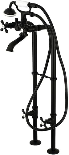 Miniatura 9 de Kingston Brass CCK266K3 Kingston - Grifo de bañera independiente con línea de suministro y válvula de parada, latón antiguo