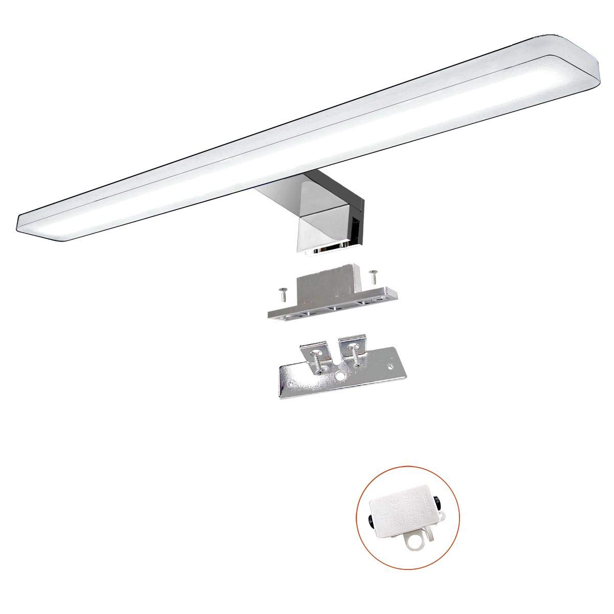 YIQAN 60cm luce bagno 14w LED luce specchio 3000K luce naturale 1400lm mobile bagno illuminazione apparecchio luce cosmetica 3 modi per installare
