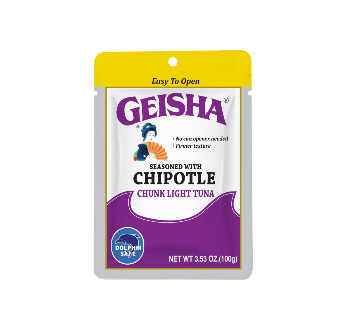 GEISHA Chunk Light Tuna Seasoned with Chipotle Sauce 3.53oz (Pack of 12), Tuna| HALAL & Kosher Certified – Gluten Free – Wild Caught – Dolphin Safe