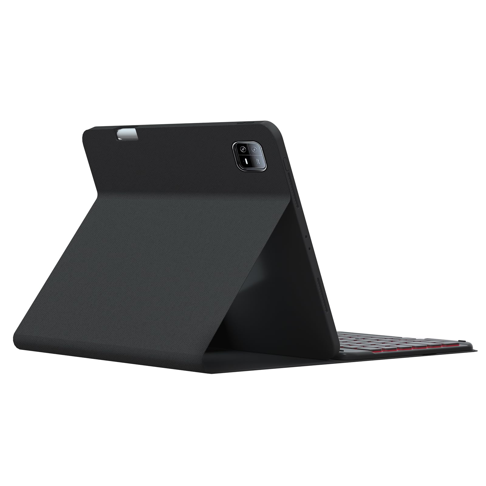 Black,GUPENAA Etui z klawiaturą do Xiaomi Mi Pad 5/5 Pro 11", 7-kolorowe Podświetlenie, Wbudowany Uchwyt na Ołówek, Magnetyczna Odłączana Bezprzewodowa Klawiatura Bluetooth z Myszką
