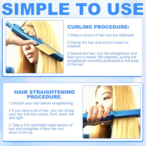 Kreppeisen für Die Haare, Kreppeisen Haare mit 4 Temperaturstufen, Ceramic Crepe Eisen Haares Schnelle Erwärmung für Flauschige Frisur & Volumen MaisStyling für Alle Haartypen