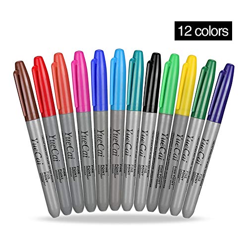 Baugger Marqueur de Tatouage | 12 Couleurs Stylo Marqueur de Tatouage Stylos de Tatouage Imperméables Stylo À Séchage Rapide de Stylo de Tatouage Marquant la Conception de la Peau Tatouage